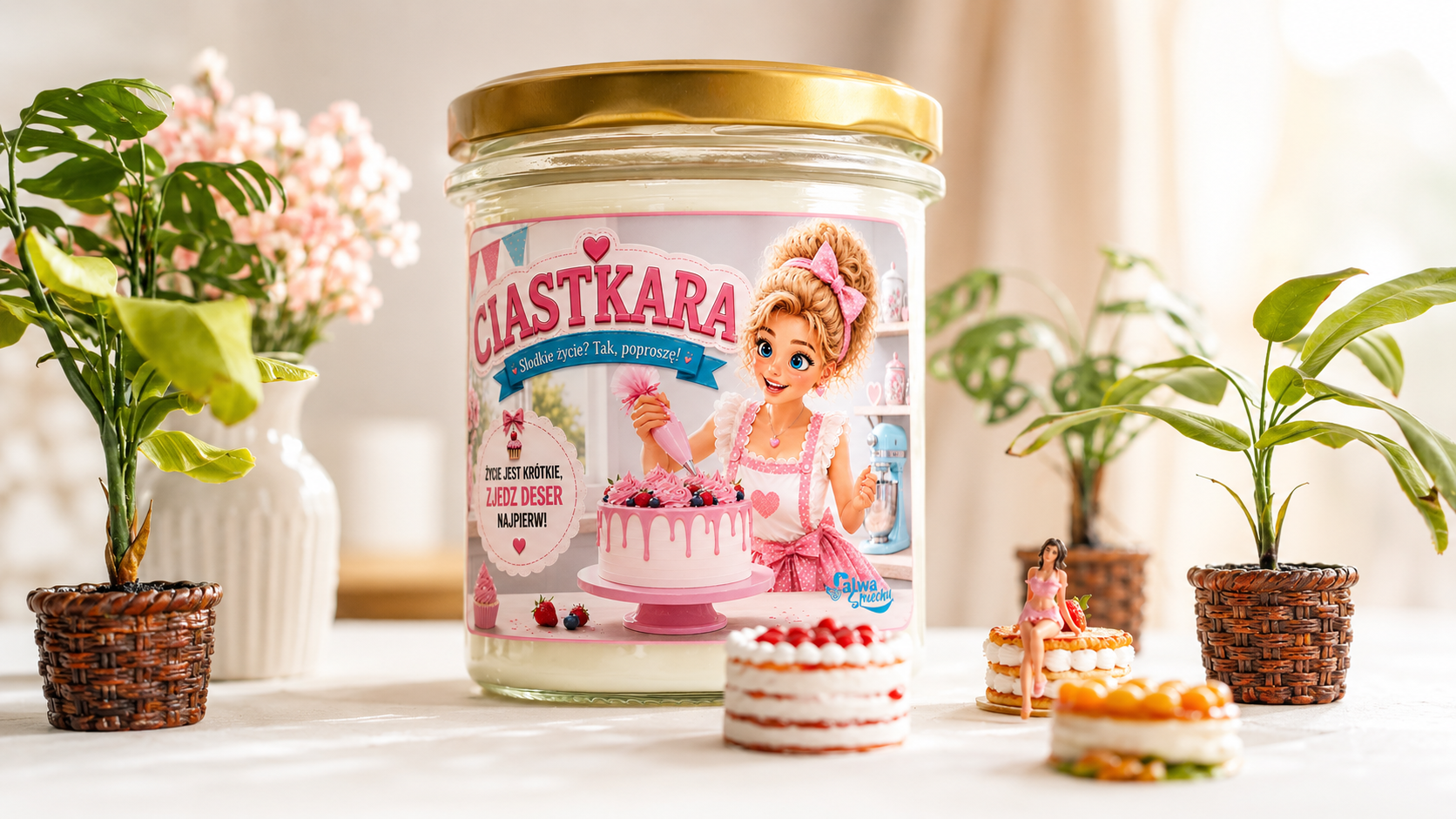 Ręcznie robiona świeca sojowa – prezent z humorem.