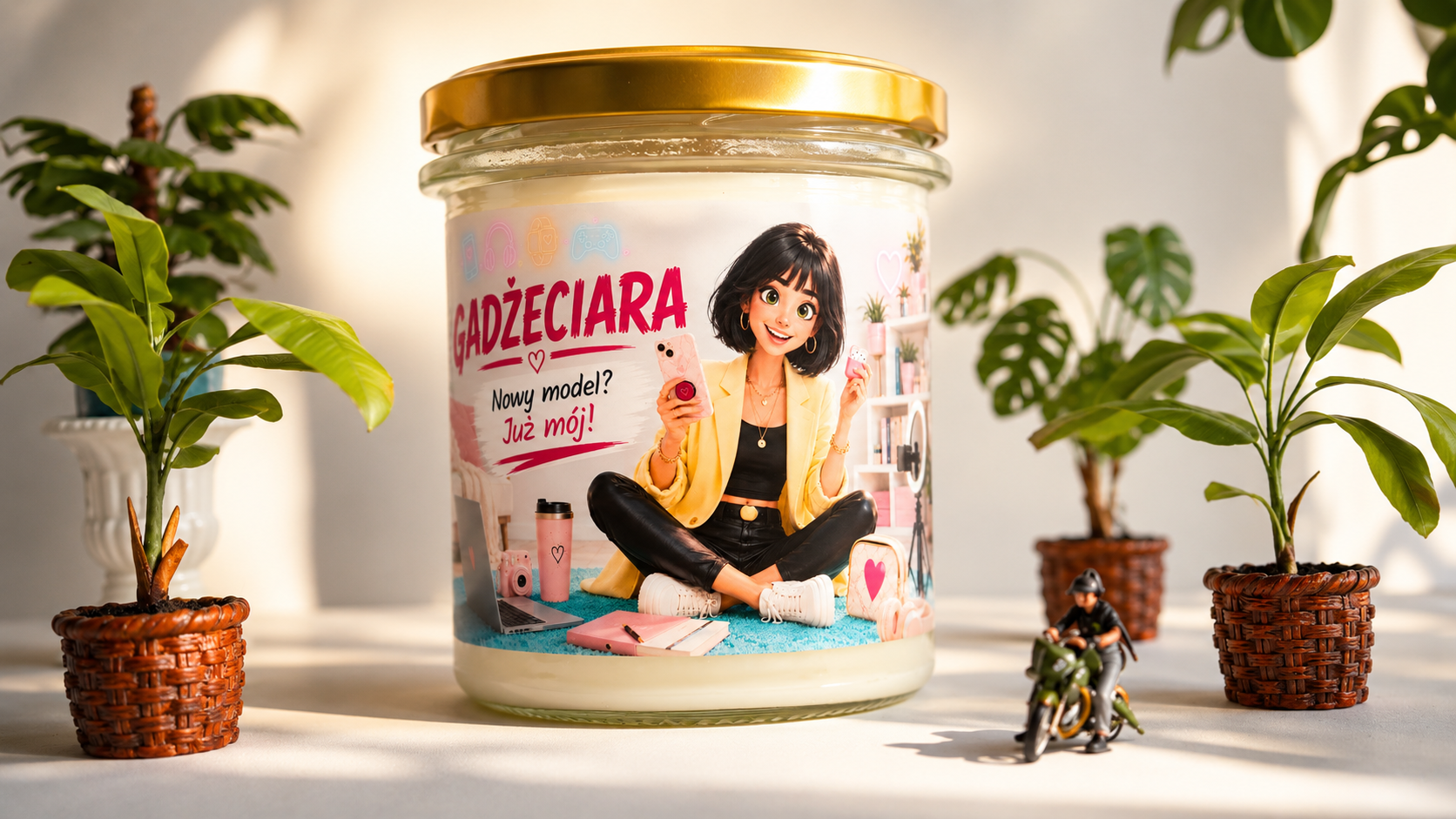 Śmieszna świeca sojowa na prezent dla kobiety.