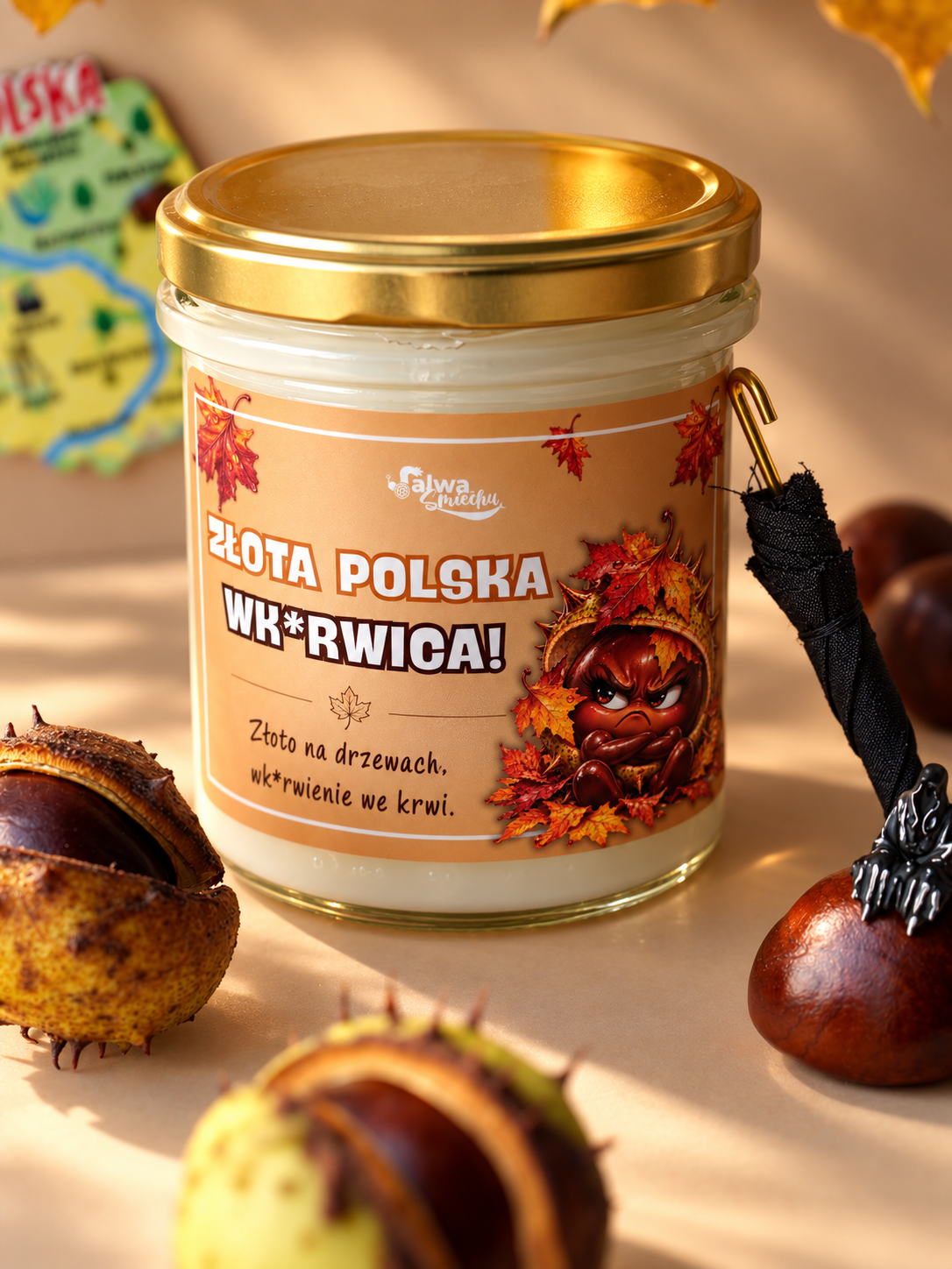 ZŁOTA POLSKA WK*RWICA! - świeca sojowa 370 ml